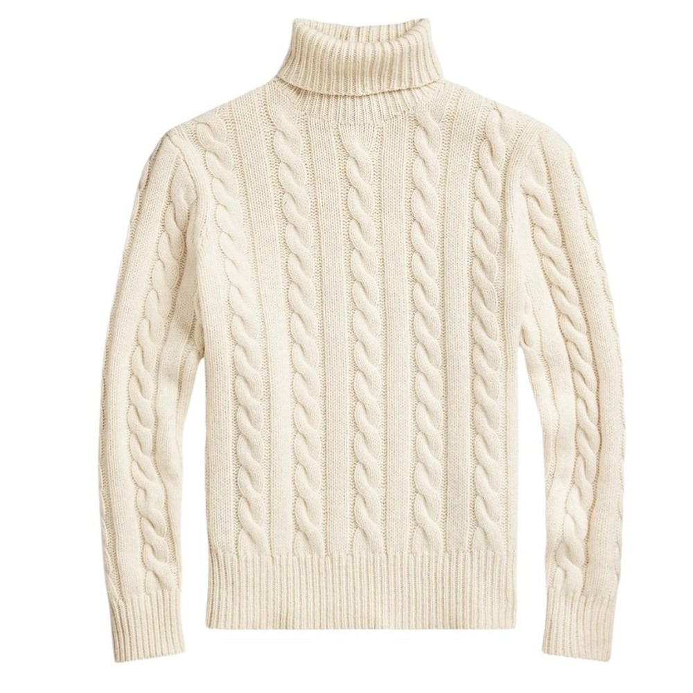 Ralph Lauren Wool Cashmere Men's XXL Cable Knit Coastal Preppy Heritage Sweater